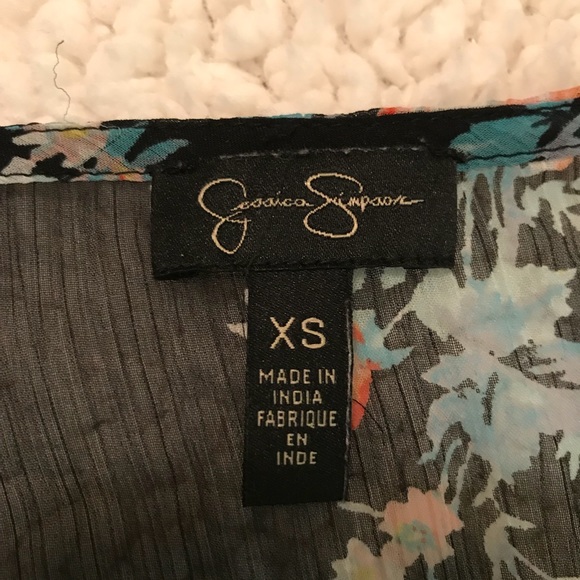 Jessica Simpson sheer black floral blouse - Picture 3 of 4